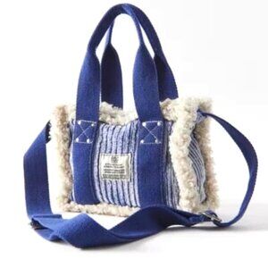 UO BDG Serena Retro Sherpa Fleece Penny Lane Vintage Denim Style Mini Tote Bag